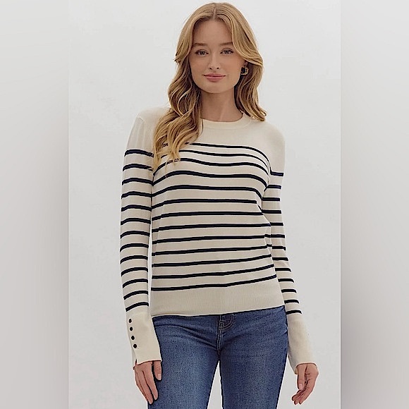 Zara Sweaters - Zara Striped Knit Long Sleeve Sweater, Size S, NWOT